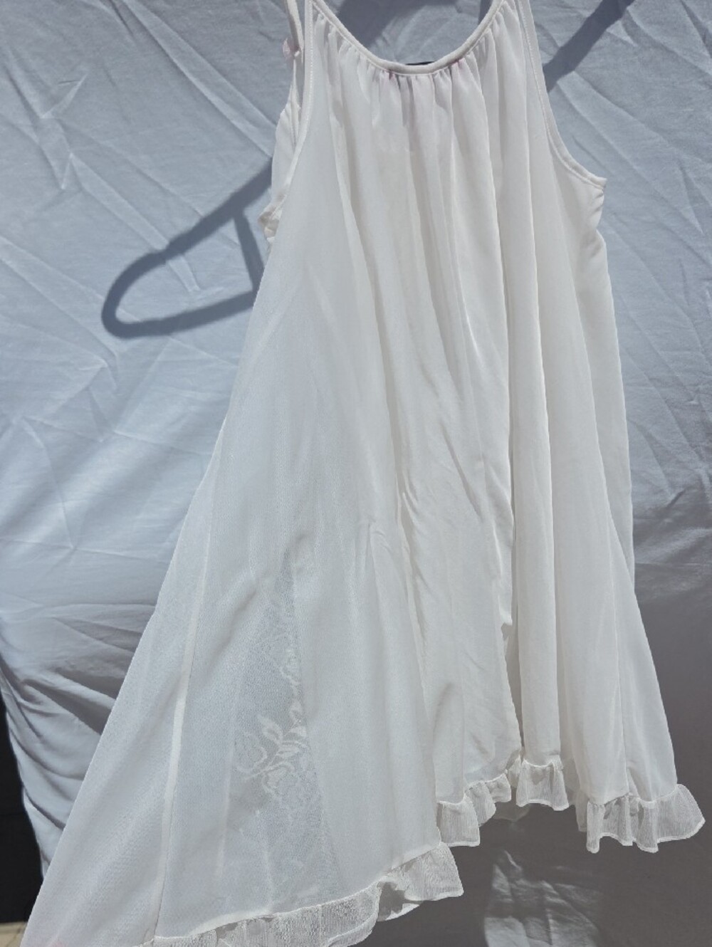 Betsey Johnson White Sheer Lace Chemise Slip. Size Med - Picture 4 of 4